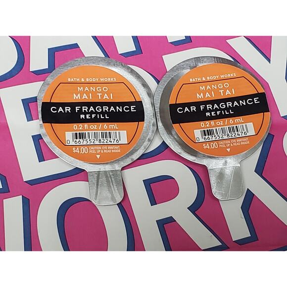 BBW Mango Mai Tai Car Fragrance Refill • Set of 2 - Picture 1 of 1